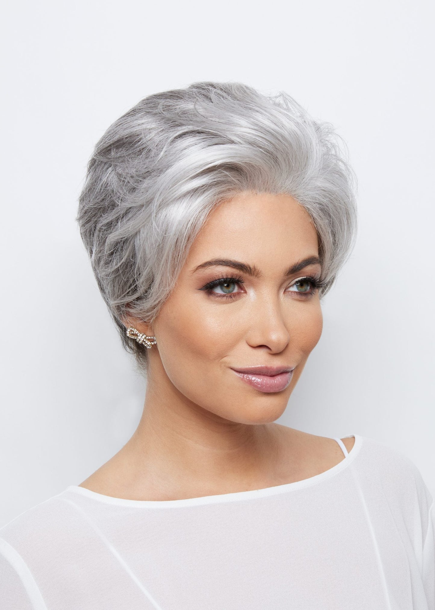 Bethany lace front wig by Alexander Couture Silver Stone image