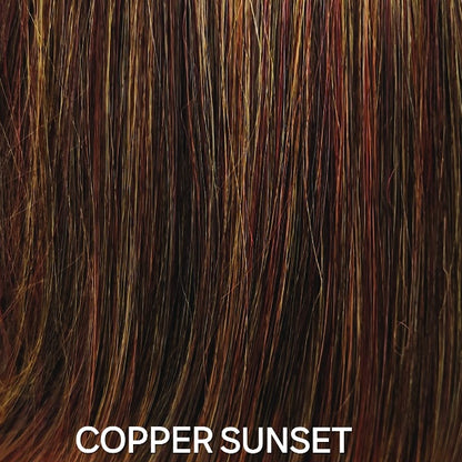 CopperSunset by Estetica Chestnut Brown with Vibrant Copper Red Highlights / Subtle Auburn Tipped Ends